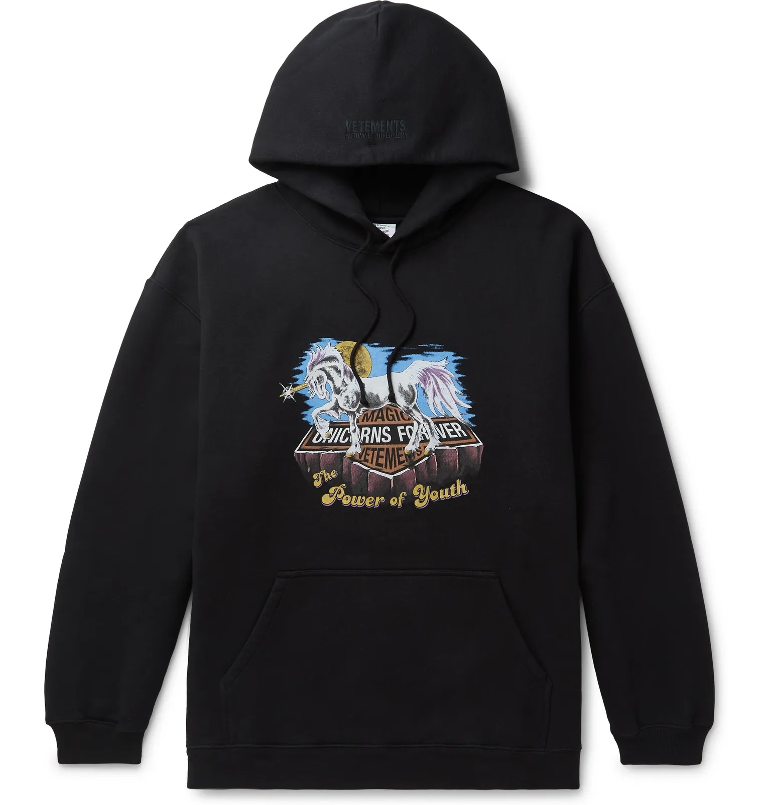 Oversized Printed Fleece-Back Cotton-Blend Jersey Hoodie - 1