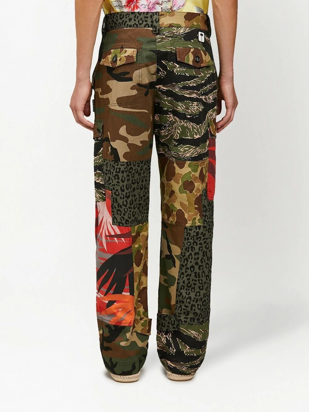 mix-print cargo trousers - 4