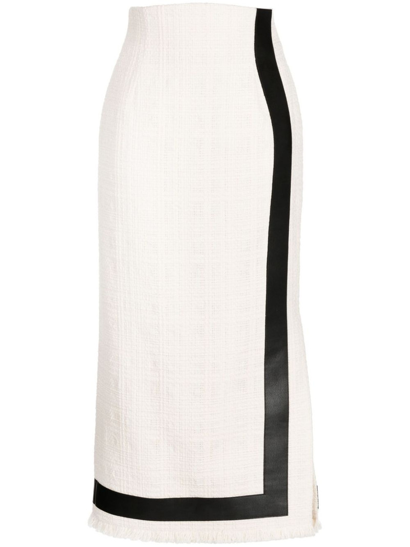 high-waisted striped tweed skirt 1