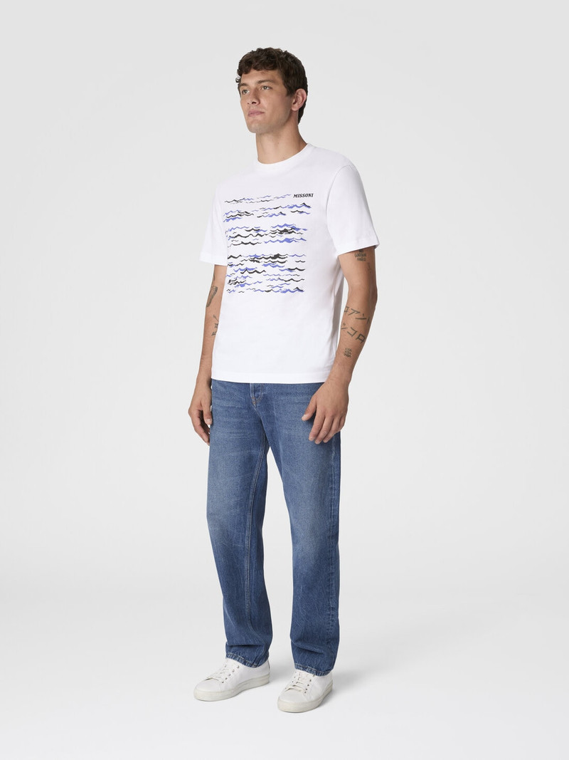 Missoni Crew-neck cotton T-shirt with wave print and logo outlook