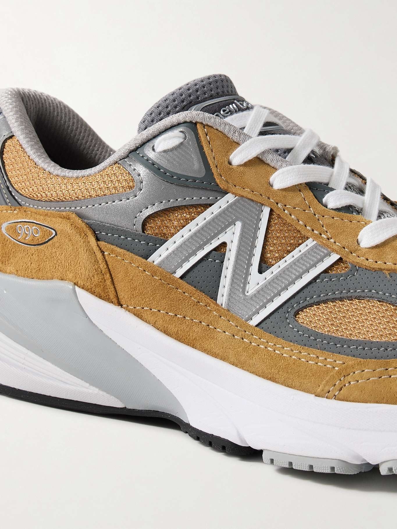 990V6 suede, leather and mesh sneakers - 4