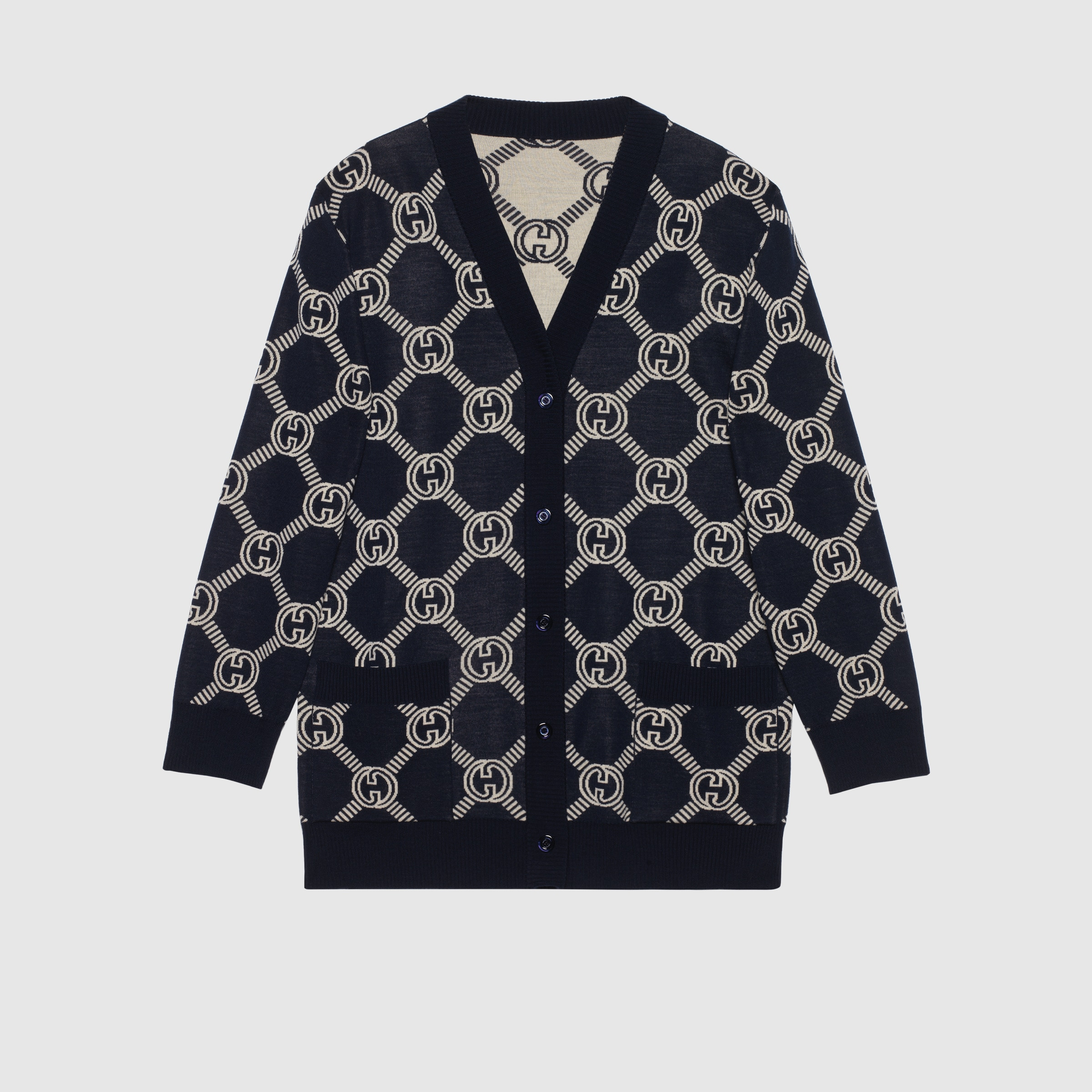 Reversible GG wool jacquard cardigan - 2