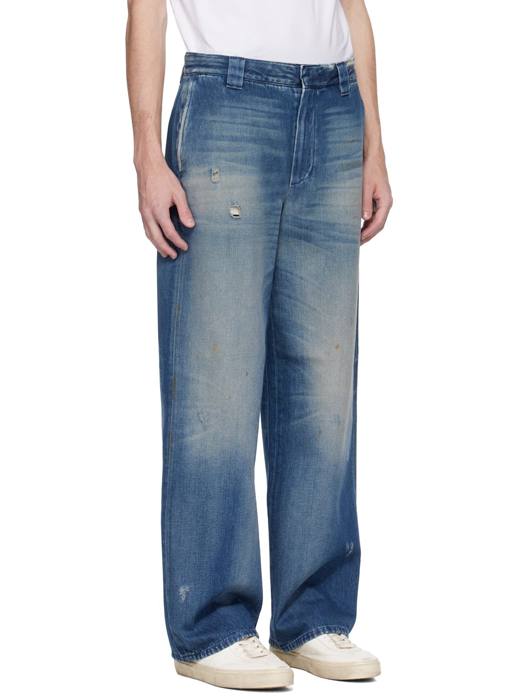 Blue Distressed Jeans - 2