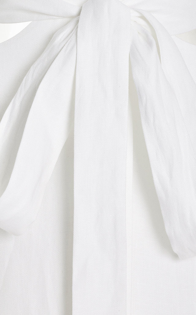 Comino Cutout Organic Linen Maxi Dress white - 5