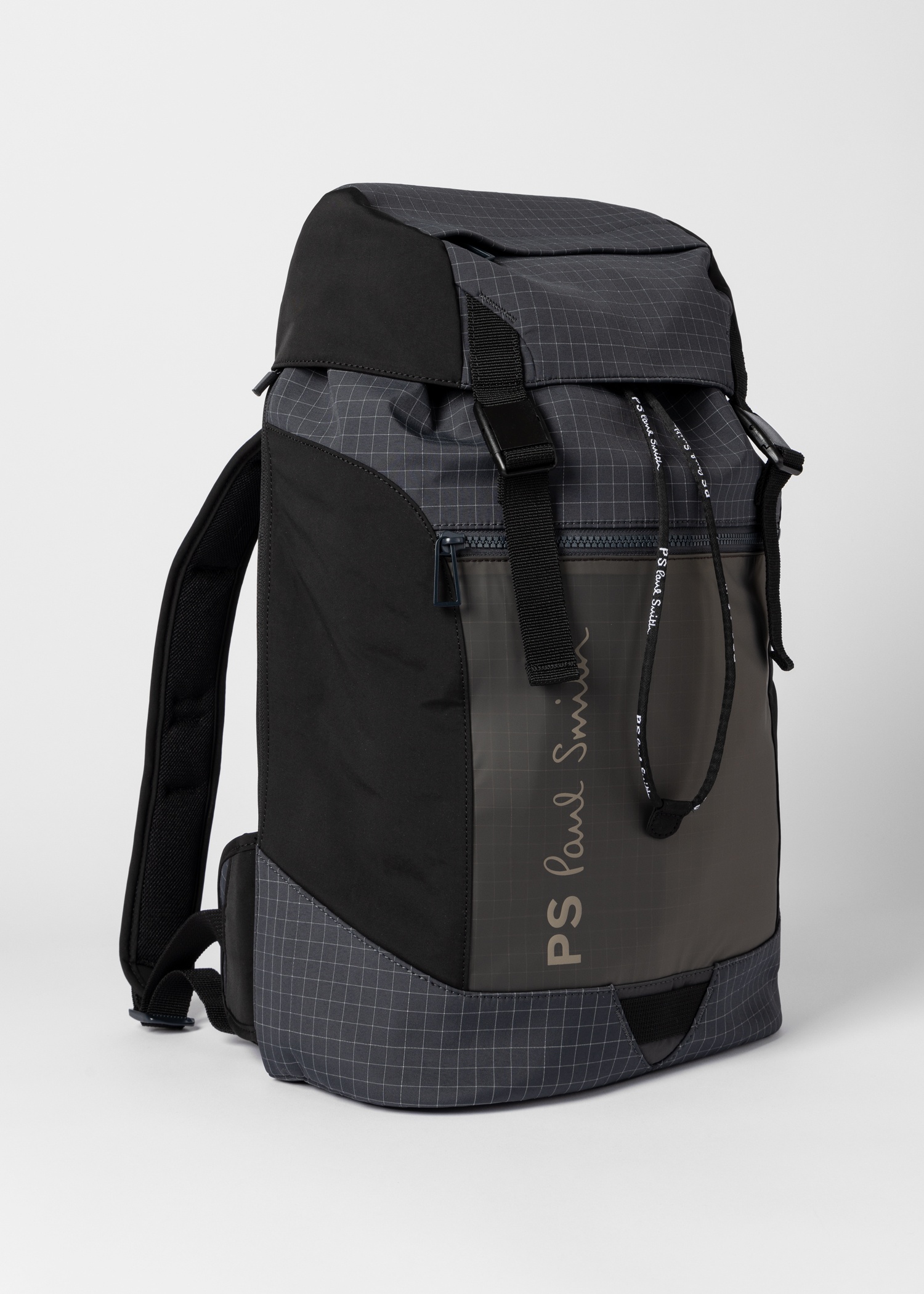 Grey Reflective-Check Backpack - 7