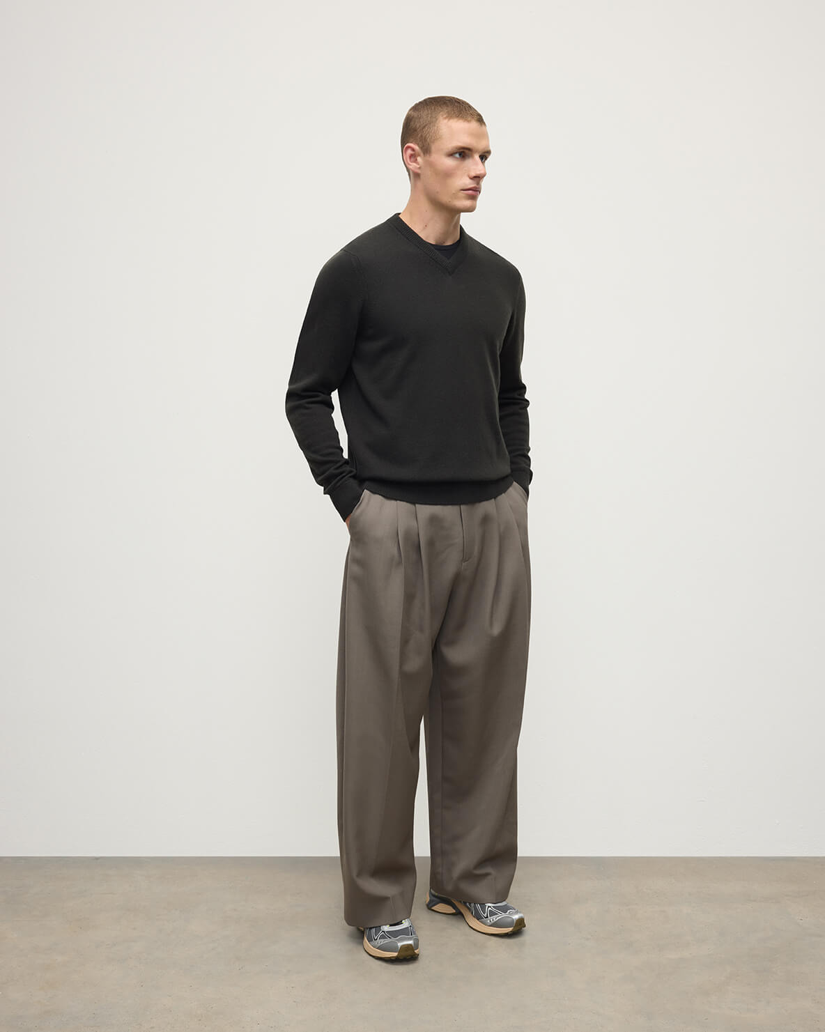 Classic Cashmere Grey V Neck Jumper - 3