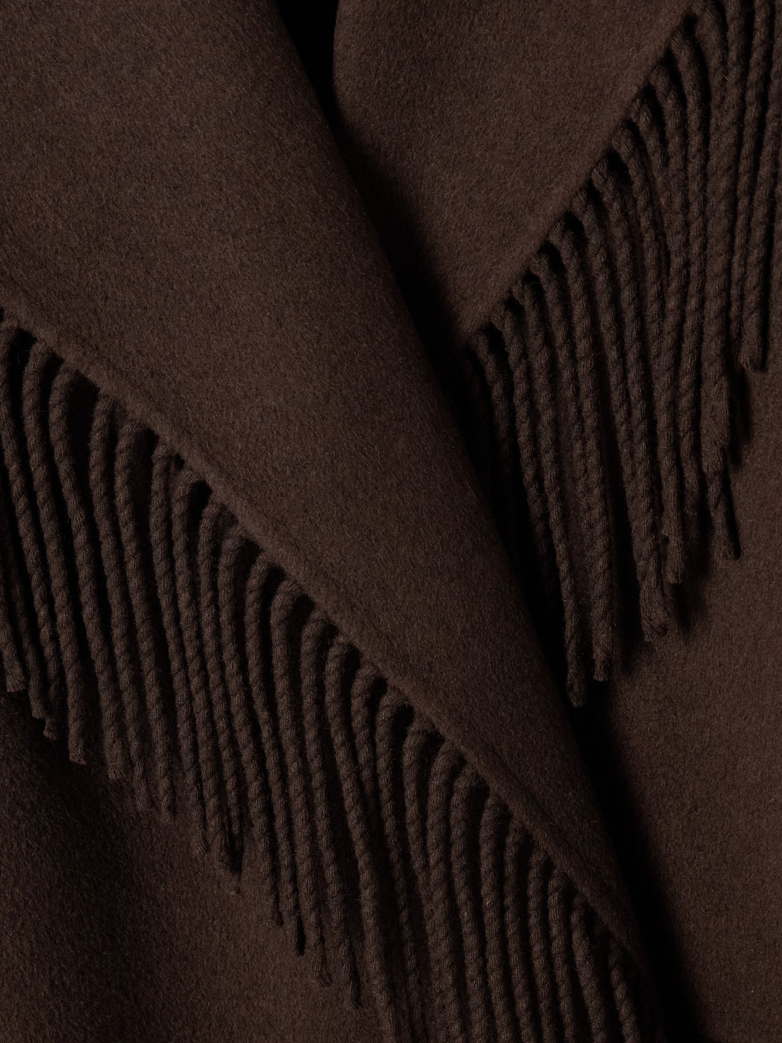 Carrie fringed wool-blend felt coat Brown - 5