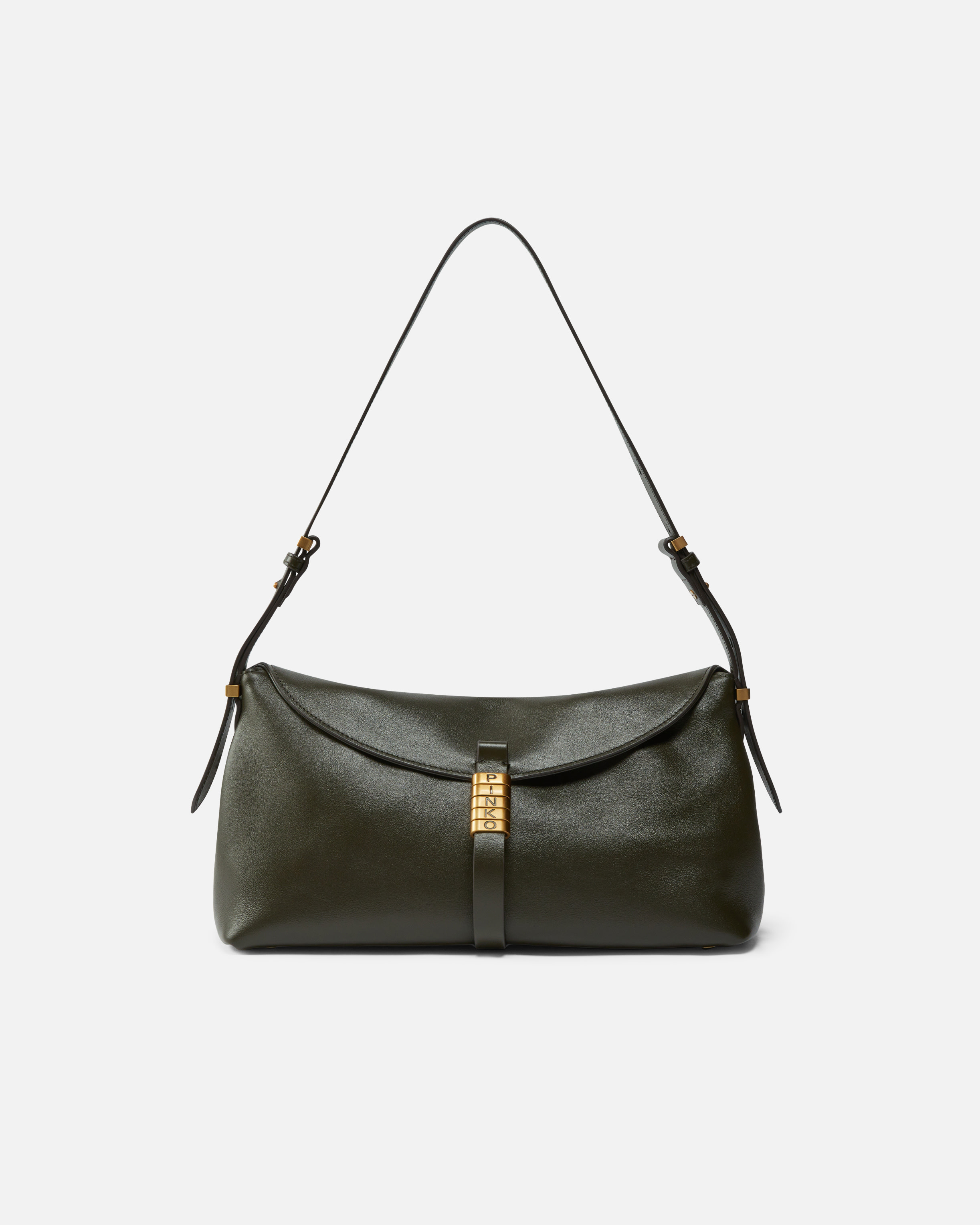 MEDIUM LEATHER SADDLE BAG BAGUETTE SHOULDER BAG - 1