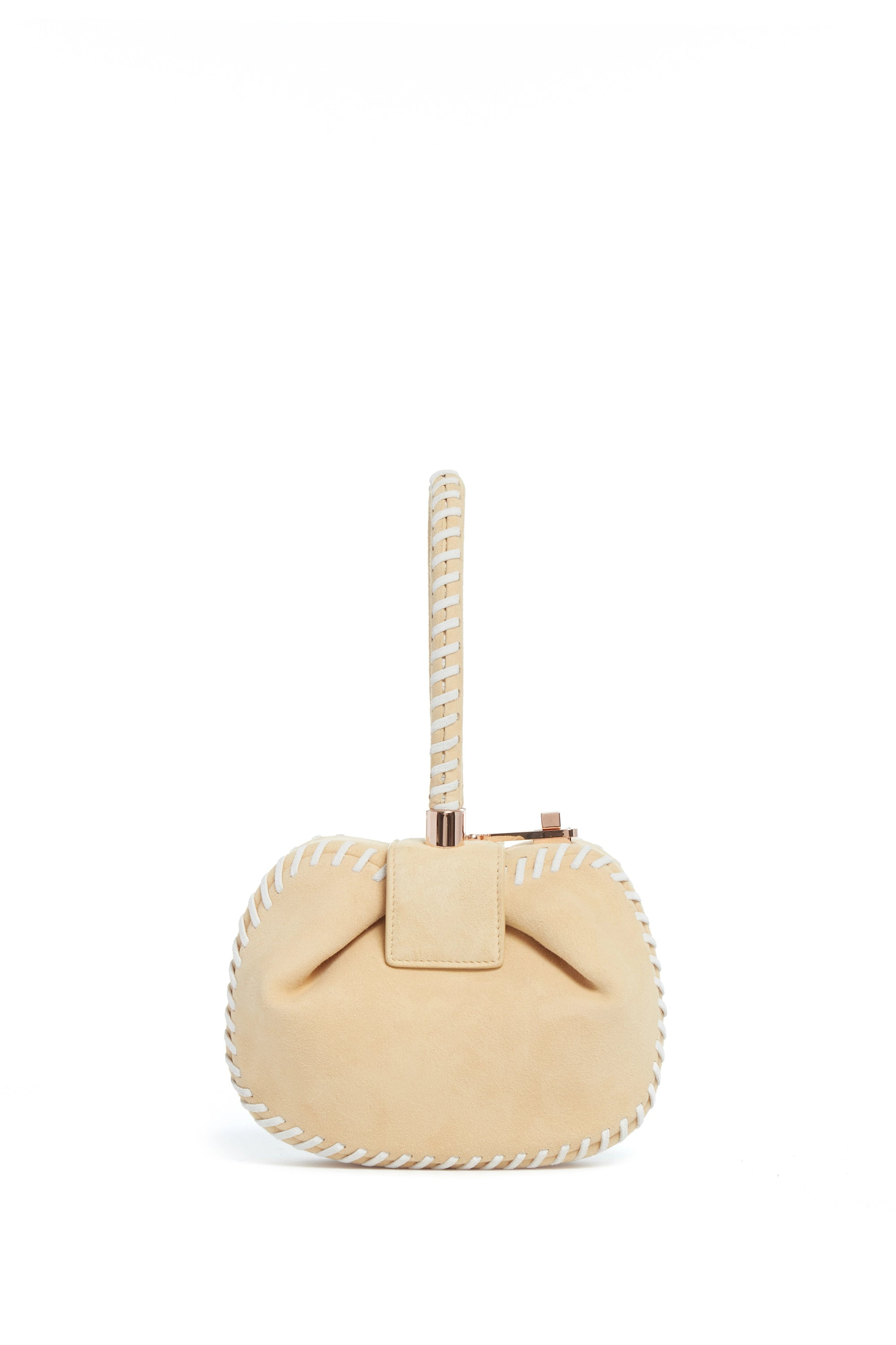 Whipstitch Demi Bag in Nude Suede - 2
