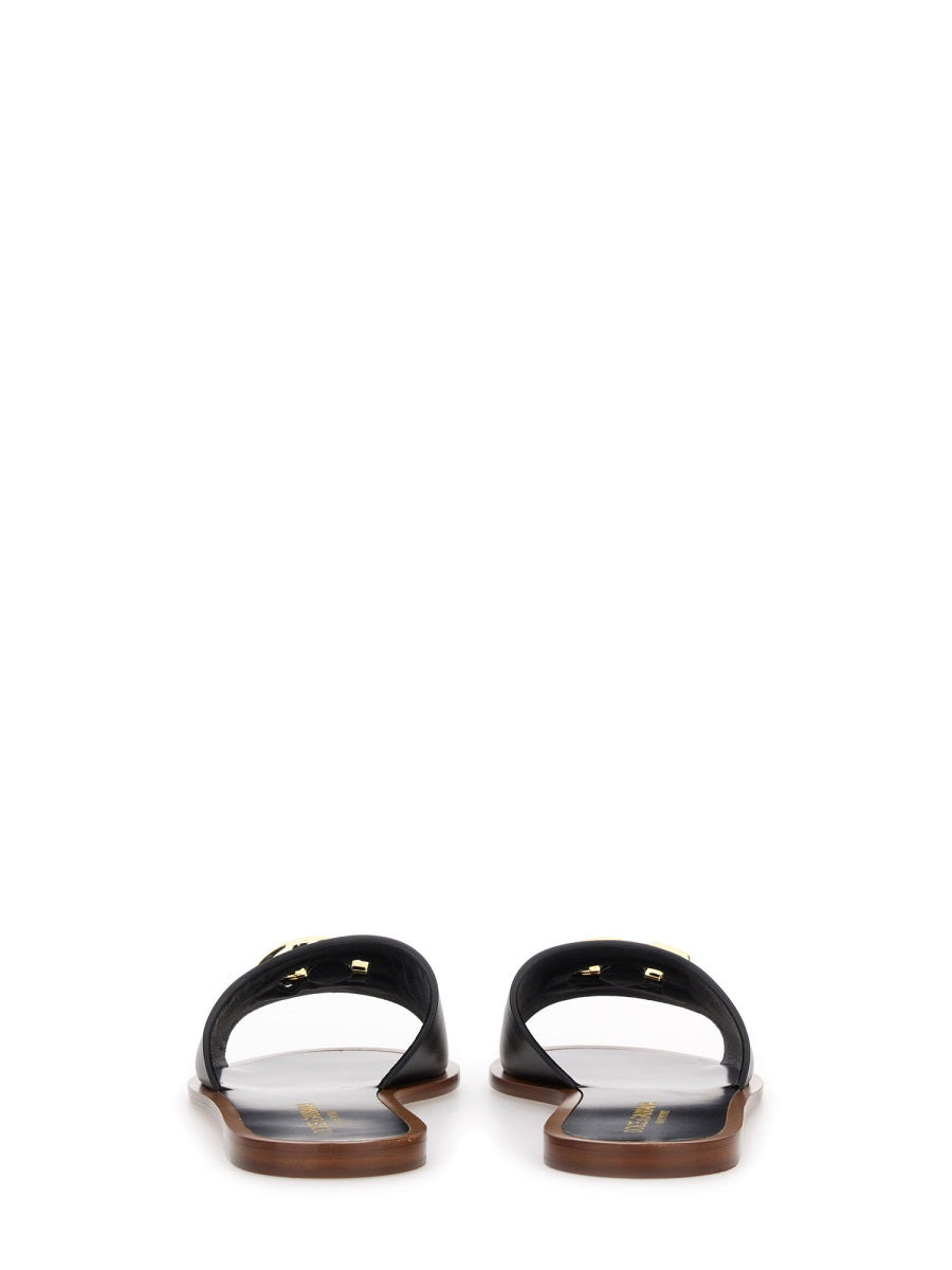 Dolce & Gabbana Women Leather Slide Sandal - 3