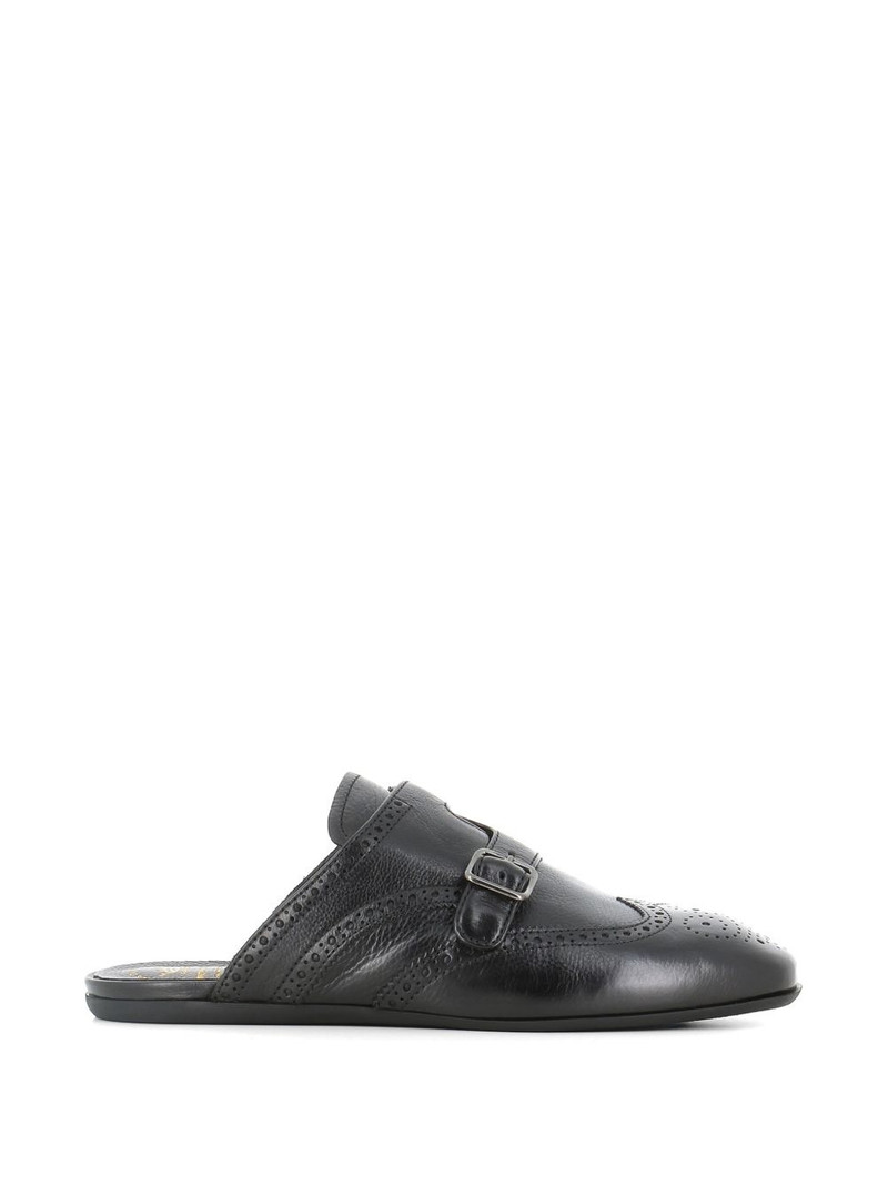 buckle detail brogue mules 1