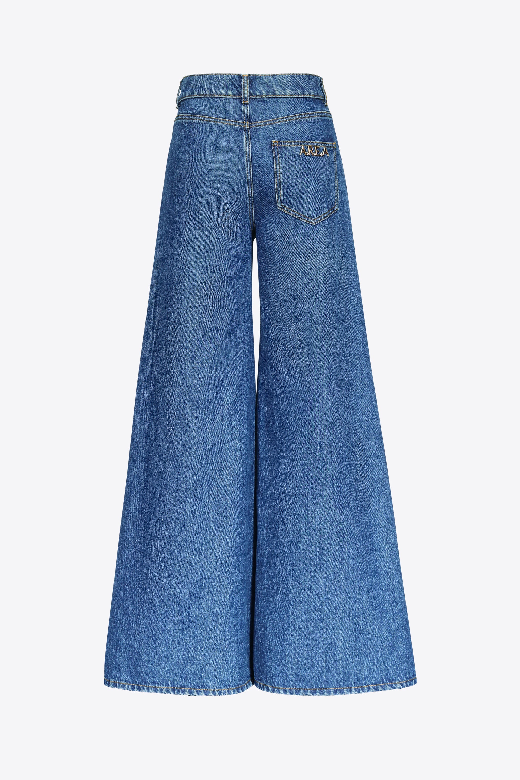 CRYSTAL EYELET WIDE LEG JEAN - 2