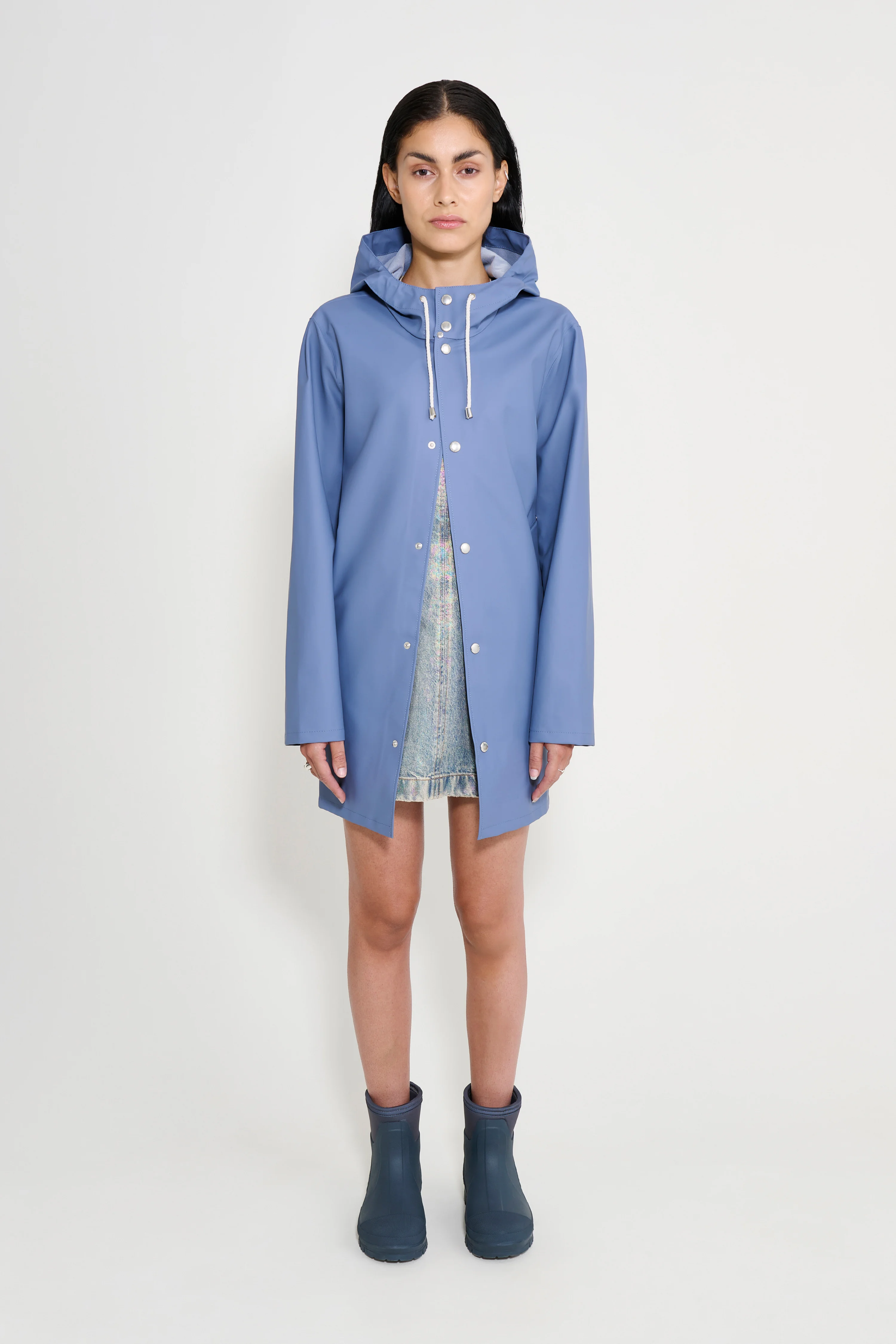 Stockholm Lightweight Raincoat Ash Blue - 1