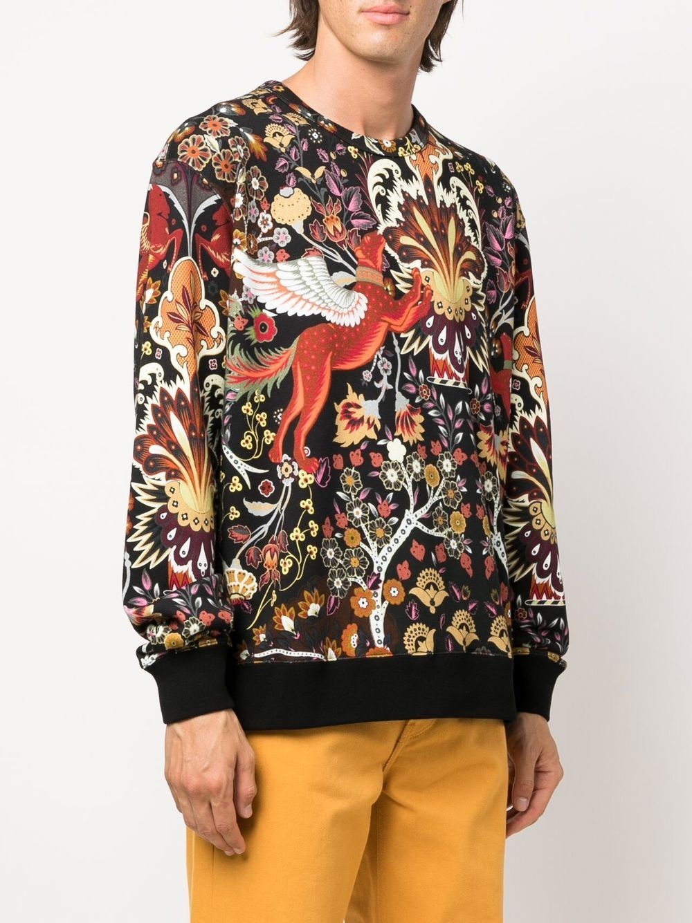 floral ornamental-print cotton sweatshirt - 3