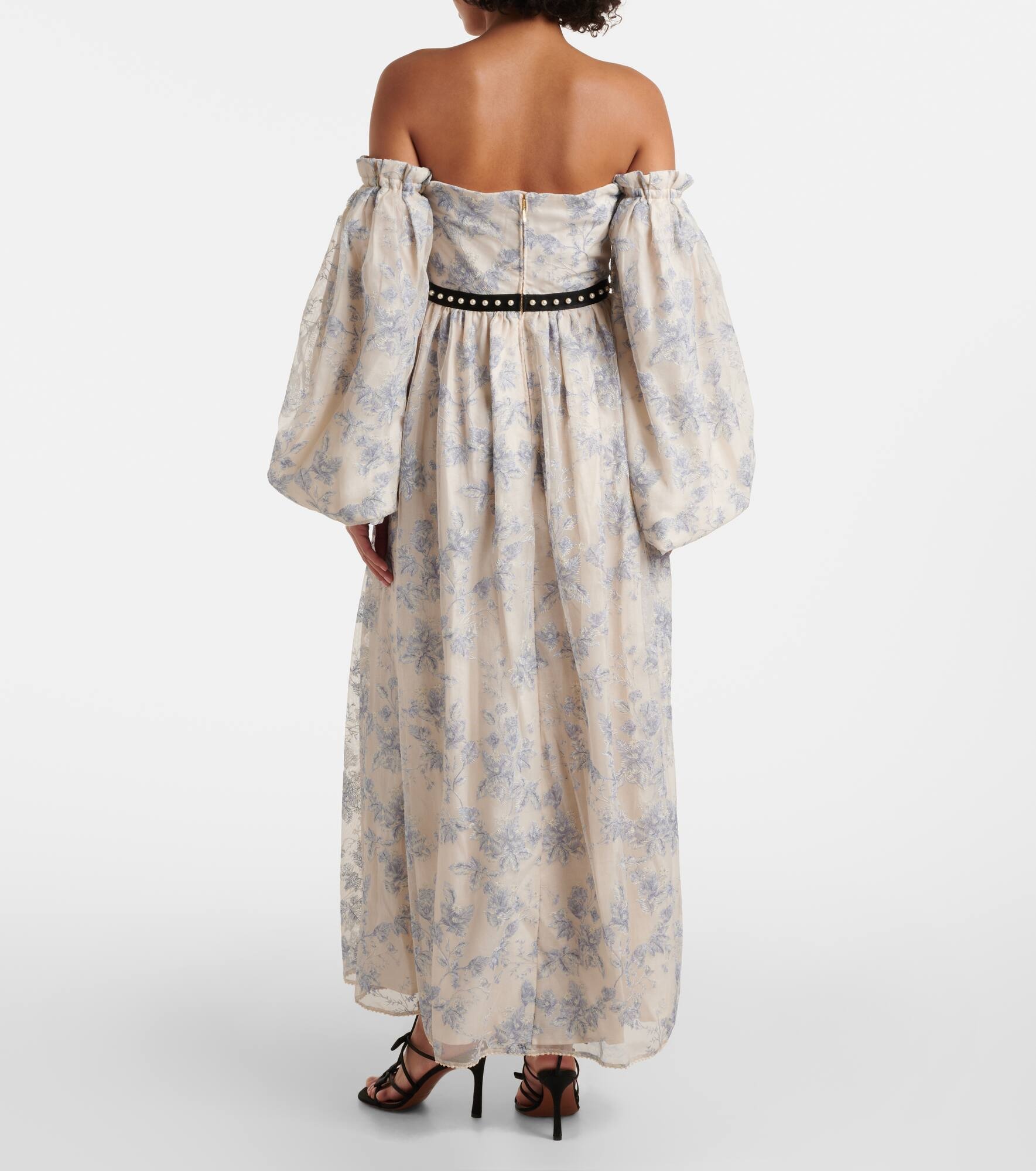 Alheli balloon-sleeve floral maxi dress - 3