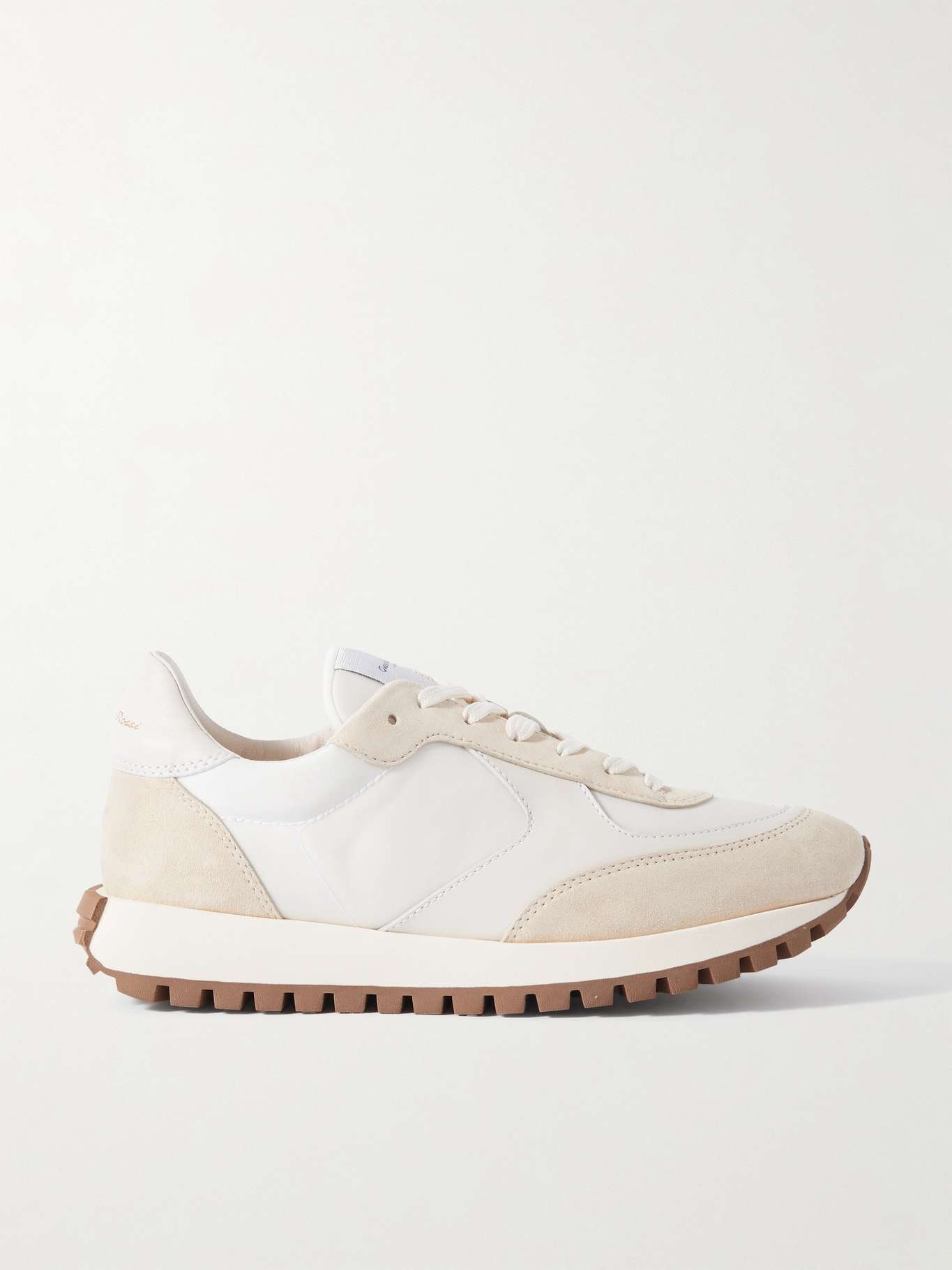 Gravel suede, leather and shell sneakers - 1