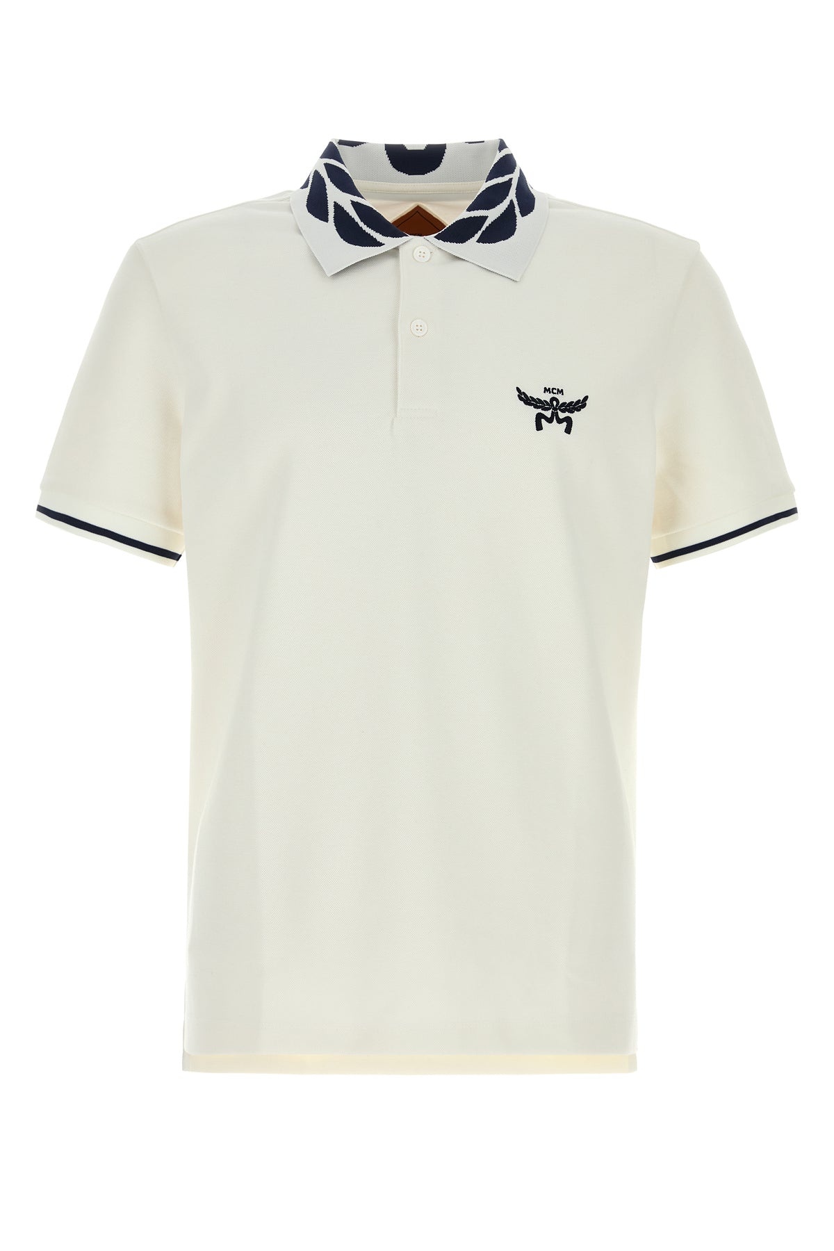 White stretch piquet polo shirt - 1