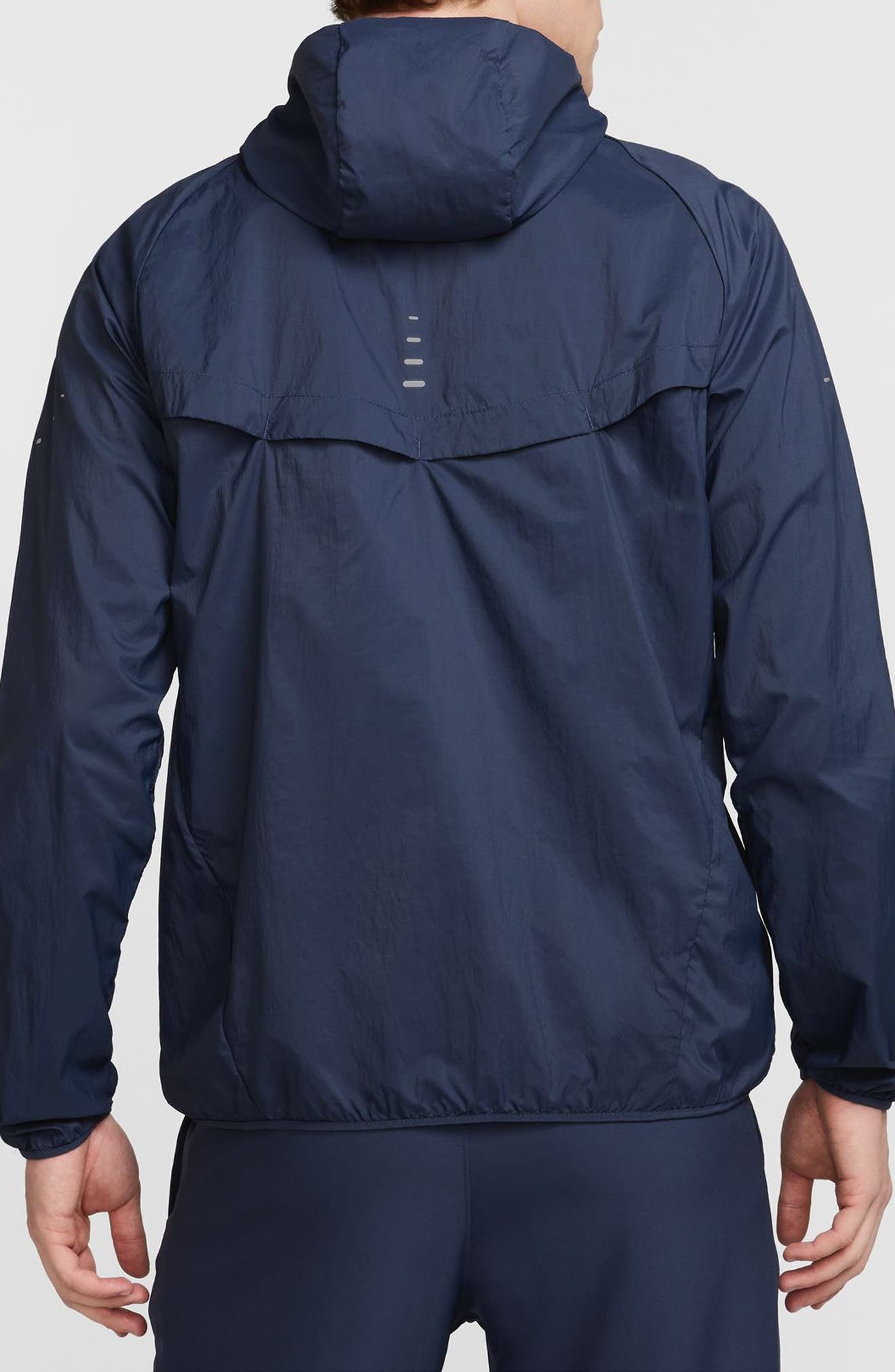 Nike Stride Dri-FIT UV Hooded Running Jacket in Thunder Blue at Nordstrom - 2