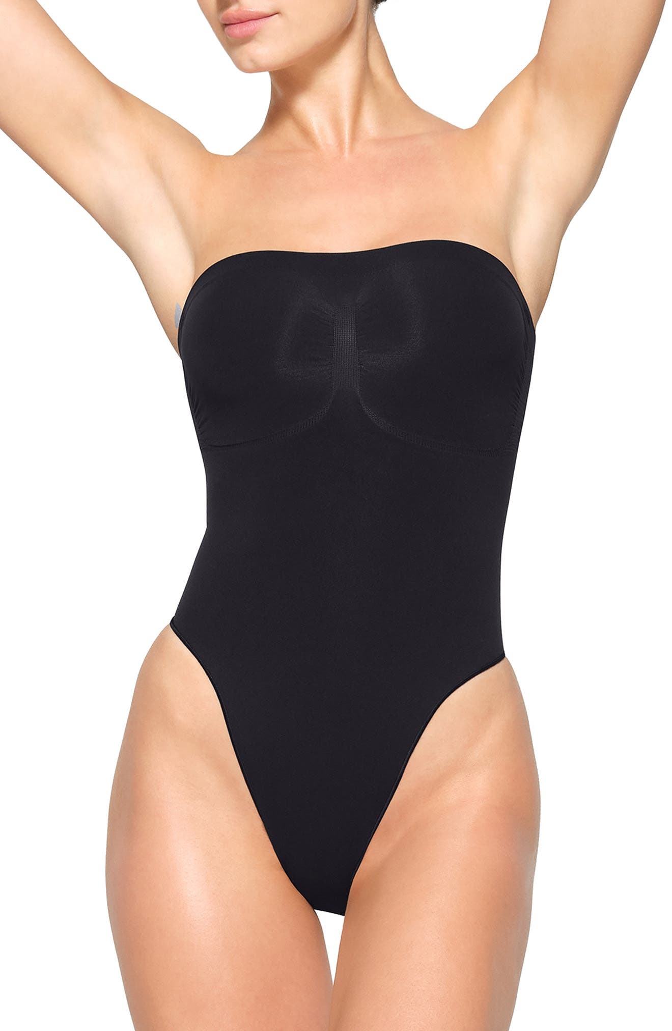 SKIMS Seamless Sculpt Strapless Bodysuit in Onyx at Nordstrom - 1