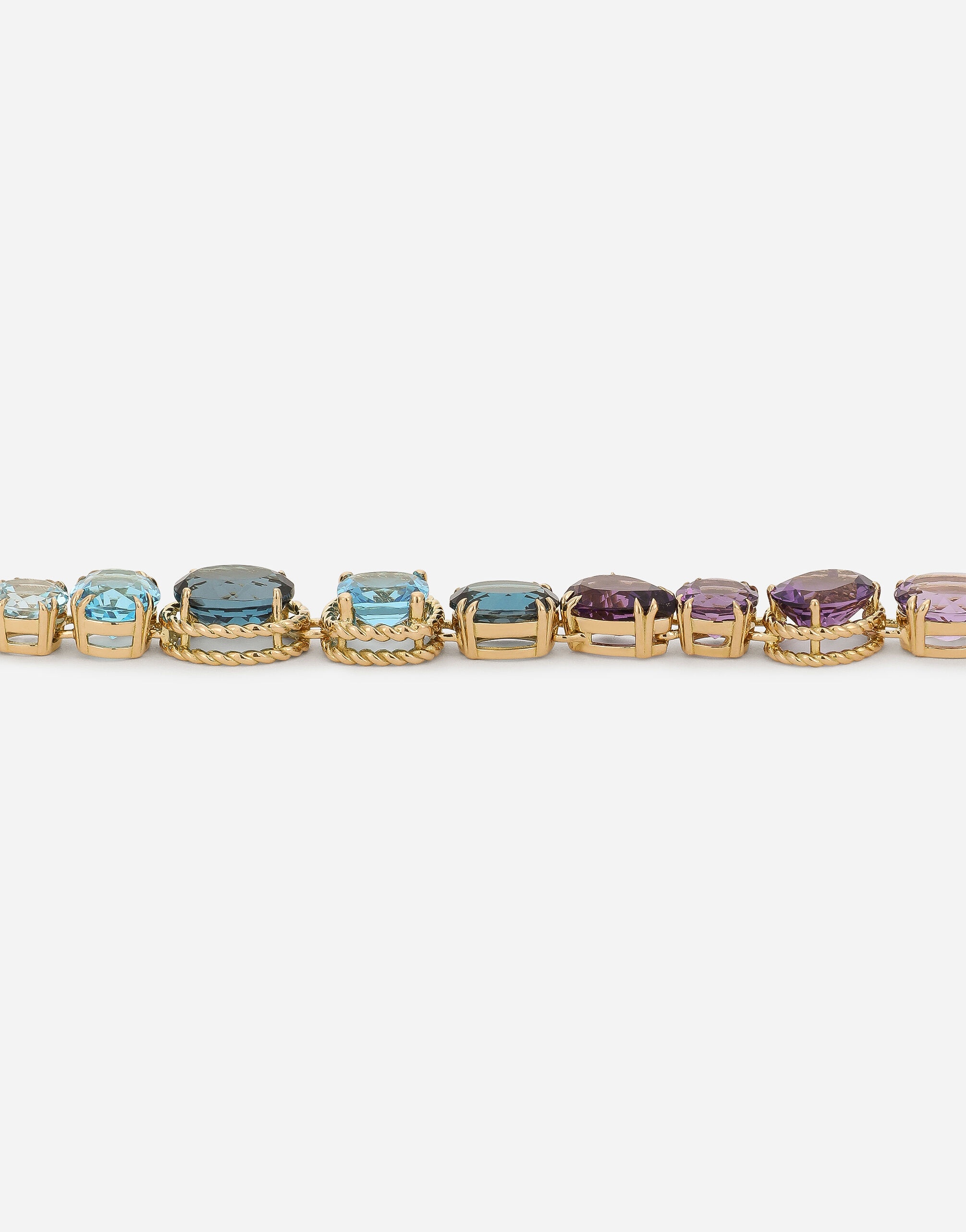 Rainbow Sautoir  18-carat yellow gold and multicolored gems - 4