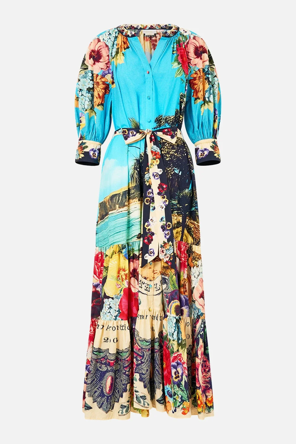 TIERED SHIRT DRESS WITH SHORT SLEEVE - 1