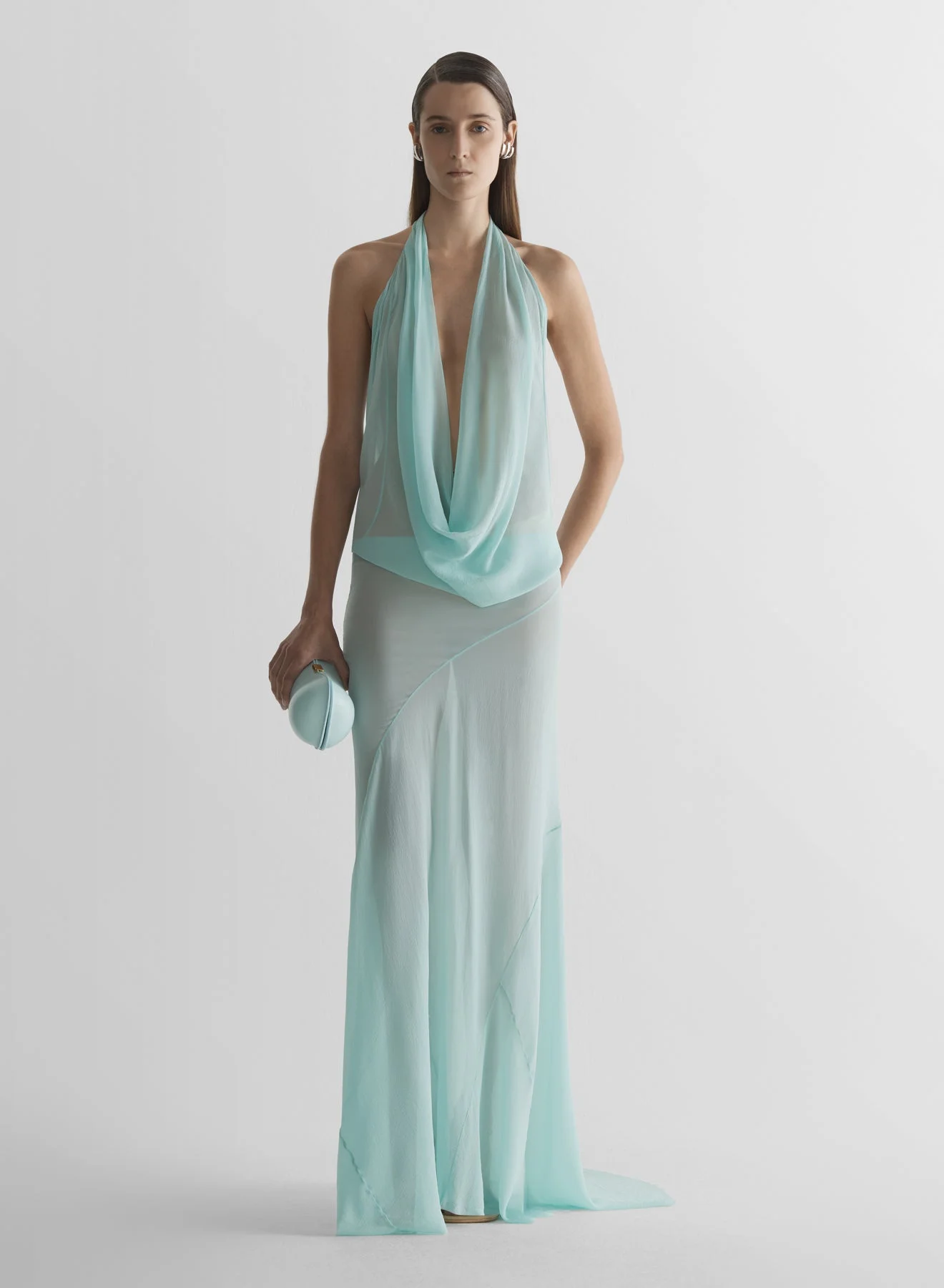Draped halter gown - 1