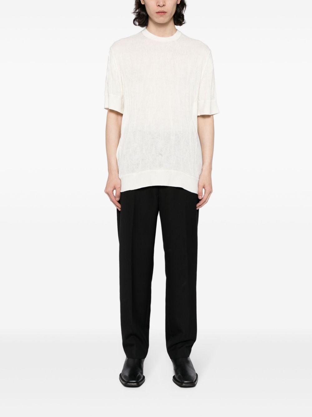 crinkled wool T-shirt - 2