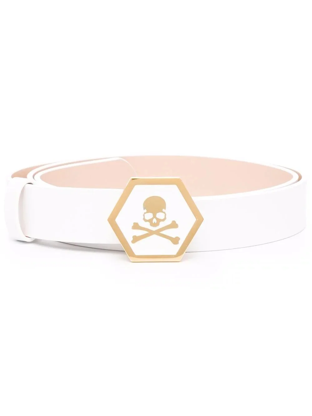 skull-motif leather belt - 1