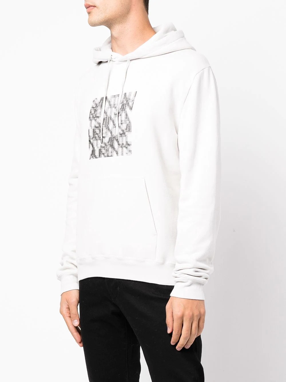 optical illusion-print relaxed hoodie - 3