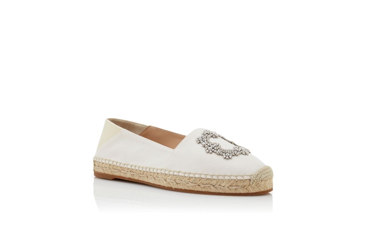 Light Cream Cotton Espadrilles - 3