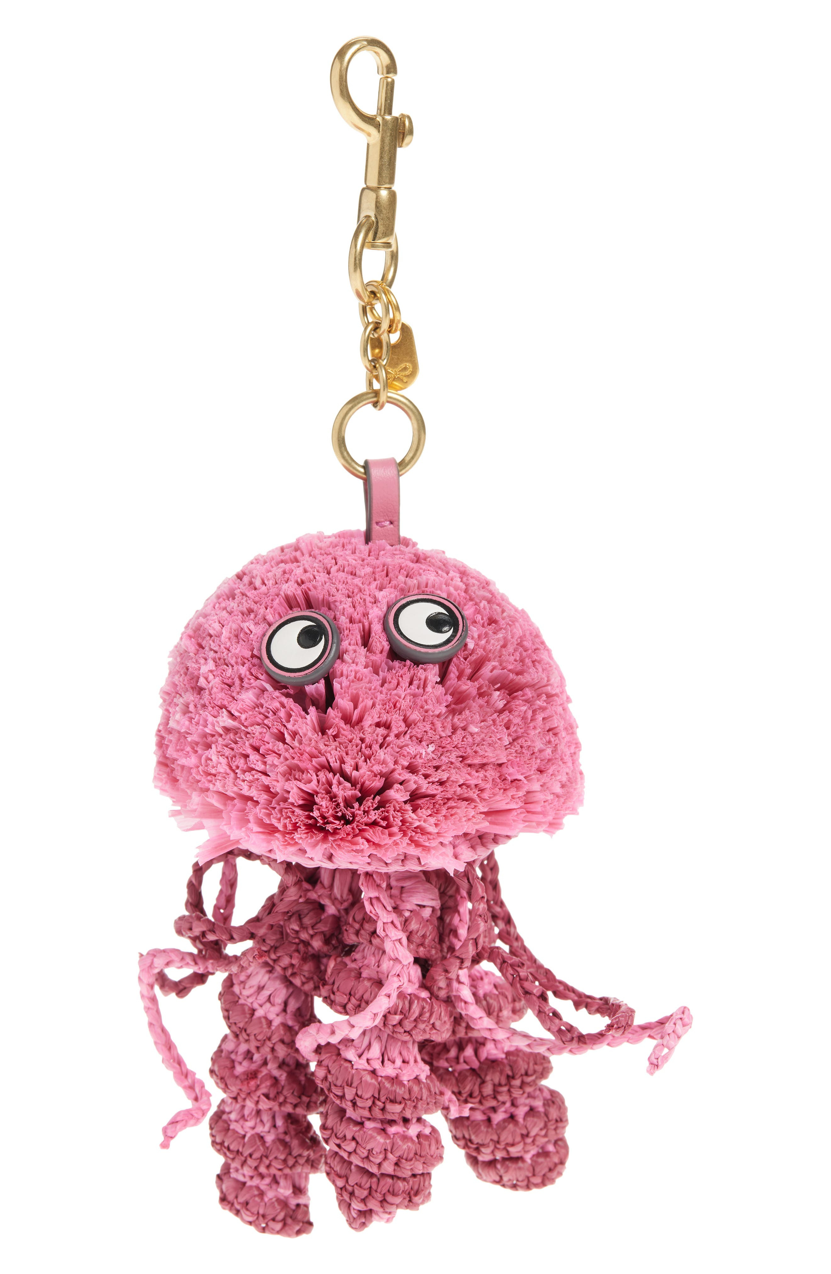 Anya Hindmarch Jellyfish Raffia Bag Charm in Bubblegum at Nordstrom - 1
