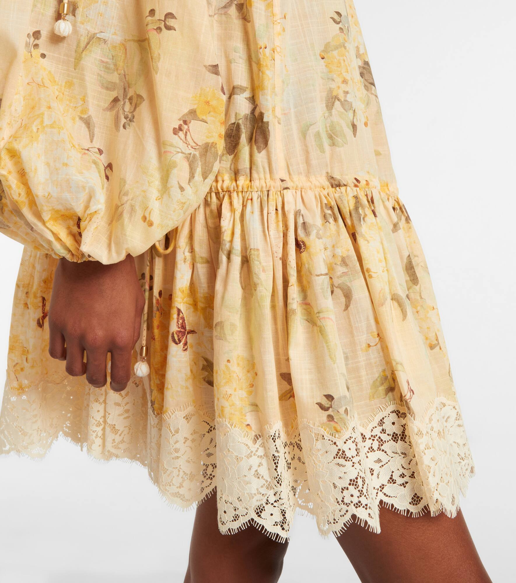 Floral semi-sheer cotton minidress - 5