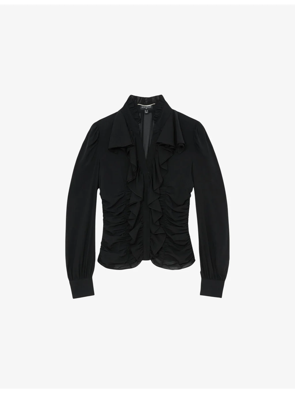 Reiss x Atelier Laverna Ruffle-Front Stretch-Silk Blouse - 1