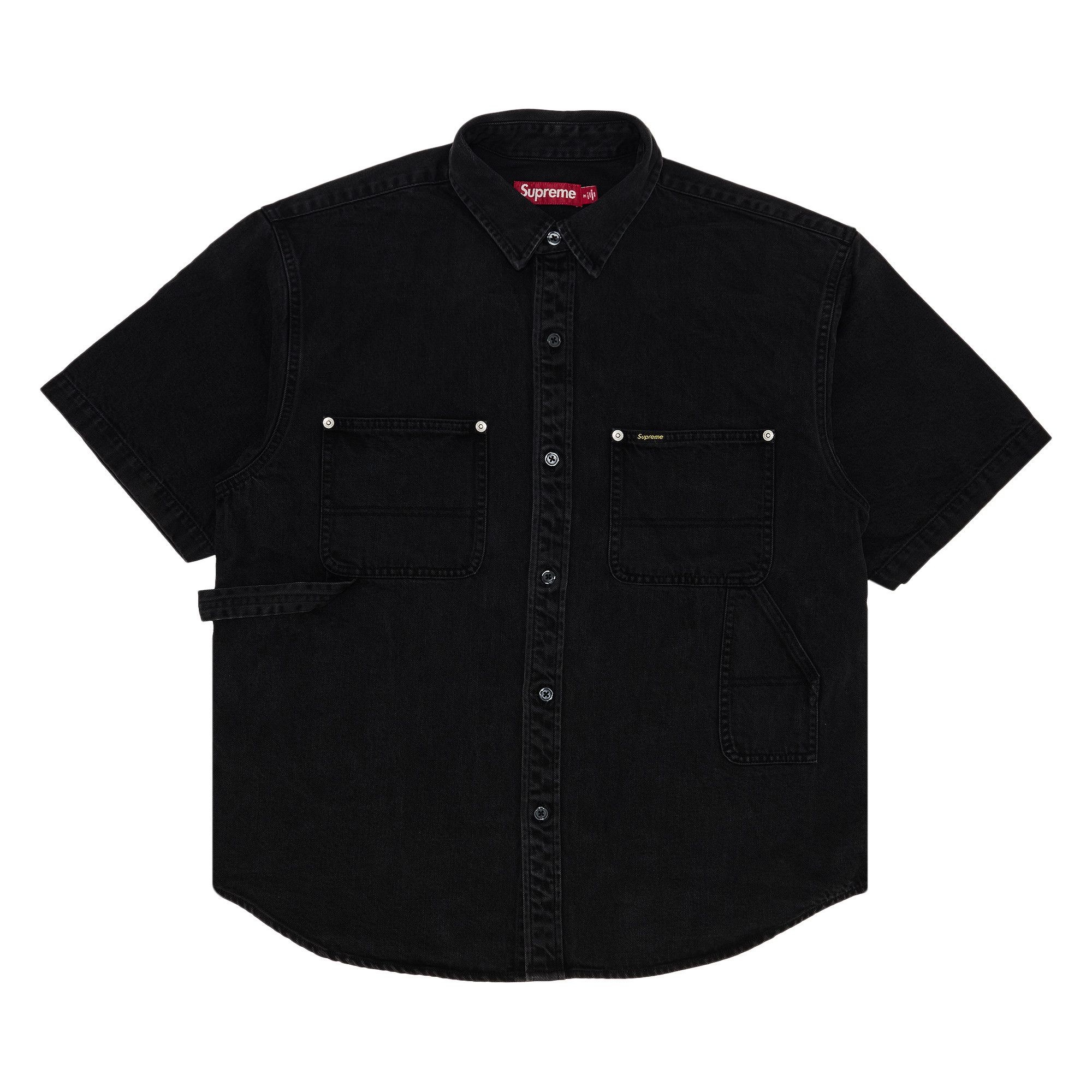 Supreme Loose Fit Short-Sleeve Denim Painter Shirt 'Black' - 1