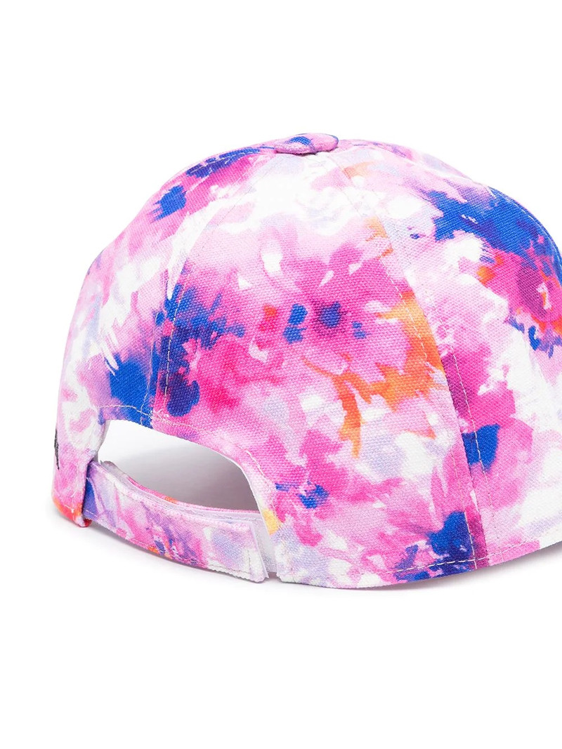 MSGM painted effect floral print cap outlook