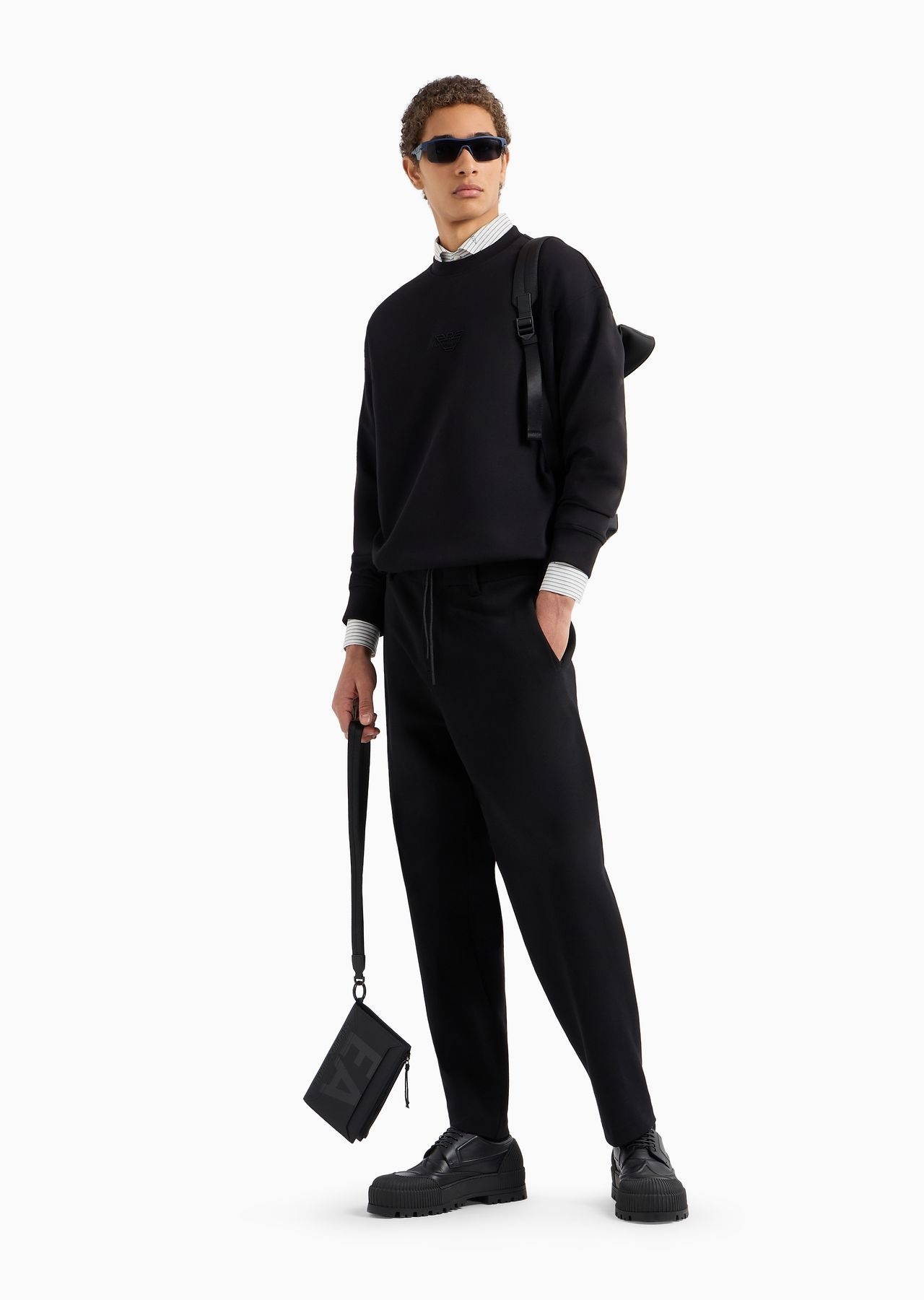 Cotton fil coupé shirt with vertical jacquard stripes - 4