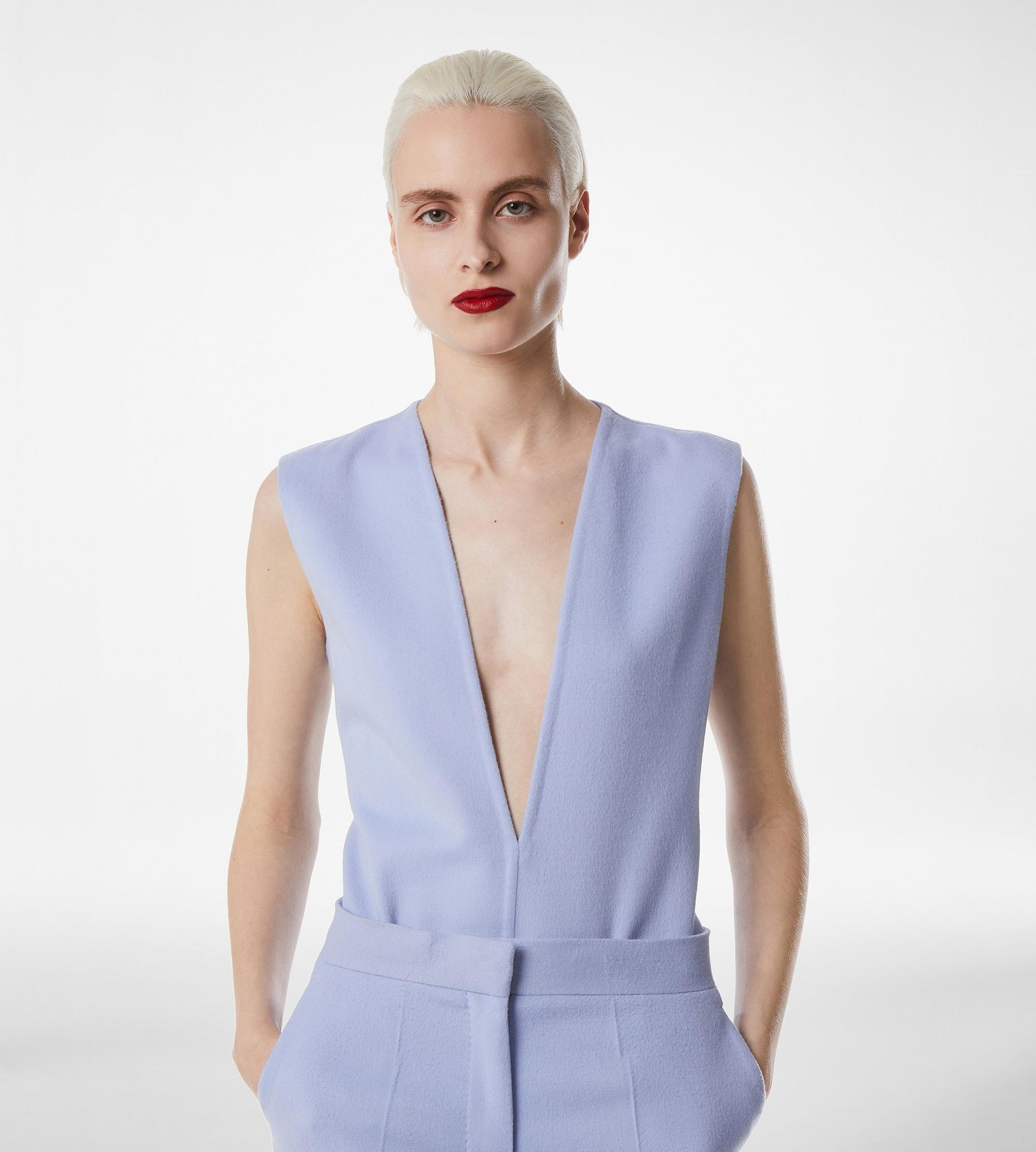 DOUBLE FACE LIGHT WOOL V-NECK BODYSUIT - 3