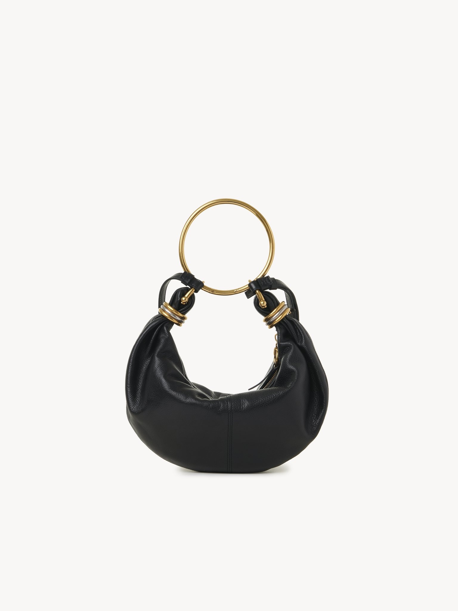 SMALL BRACELET HOBO BAG IN GRAINED LEATHER - 5