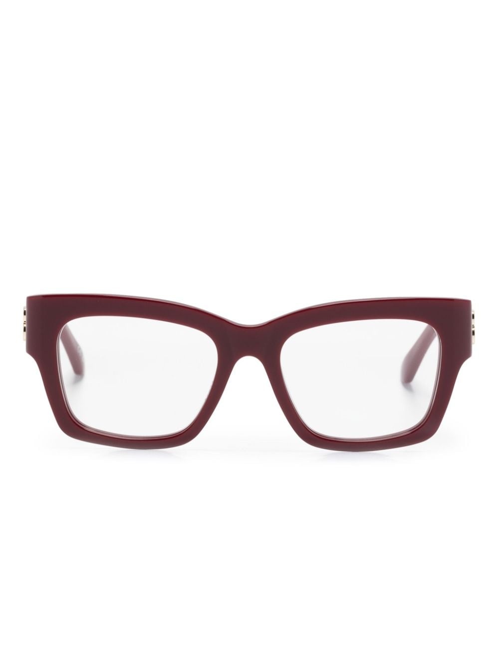 logo-lettering square-frame glasses - 1