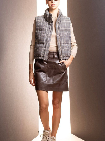 Brunello Cucinelli cargo leather miniskirt outlook