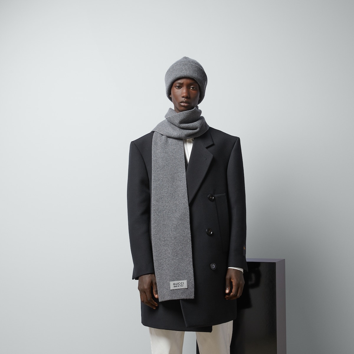 Rib knit wool scarf - 3