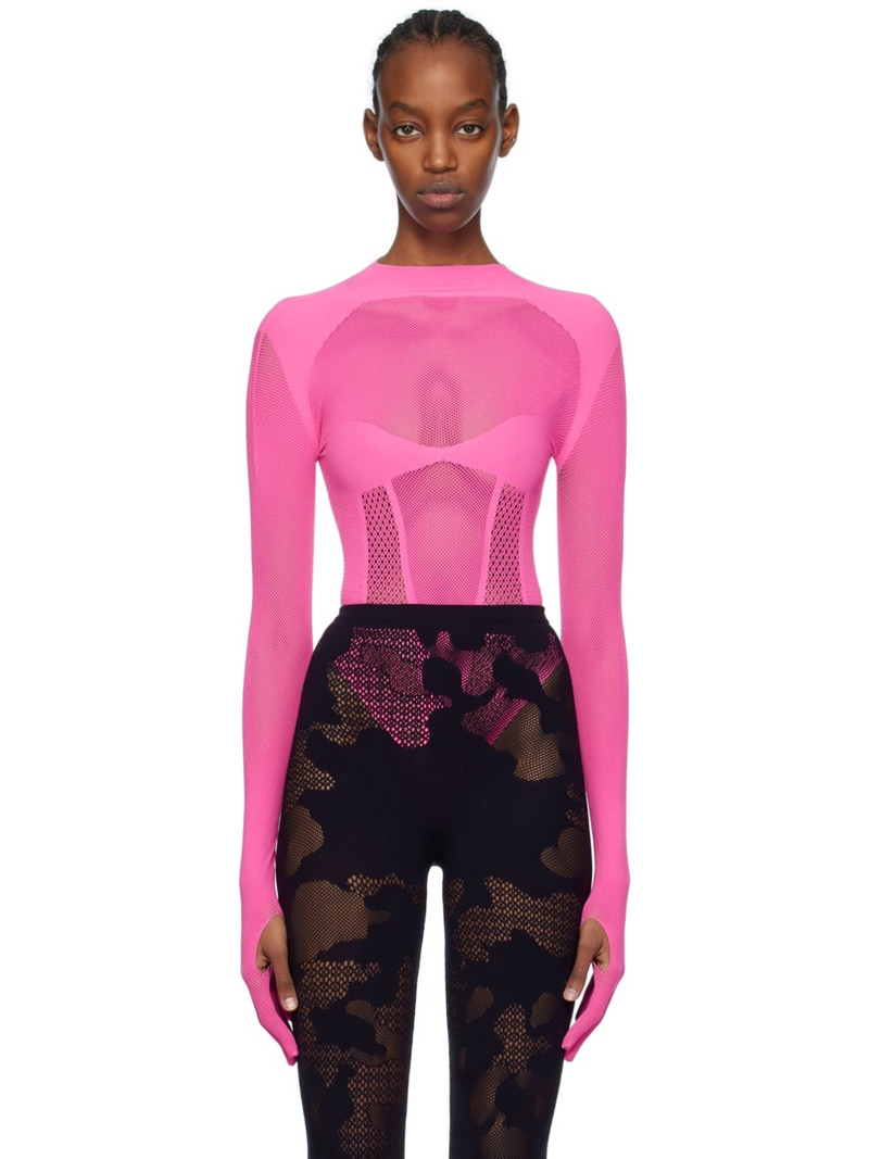 Pink Seamless Bodysuit - 1