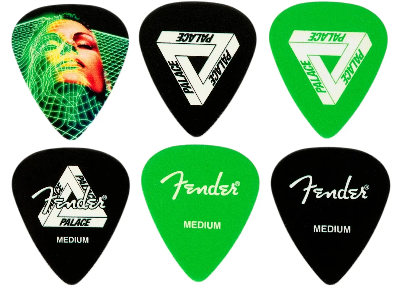 Palace Fender Medium Pick 6 Pack Green - 1