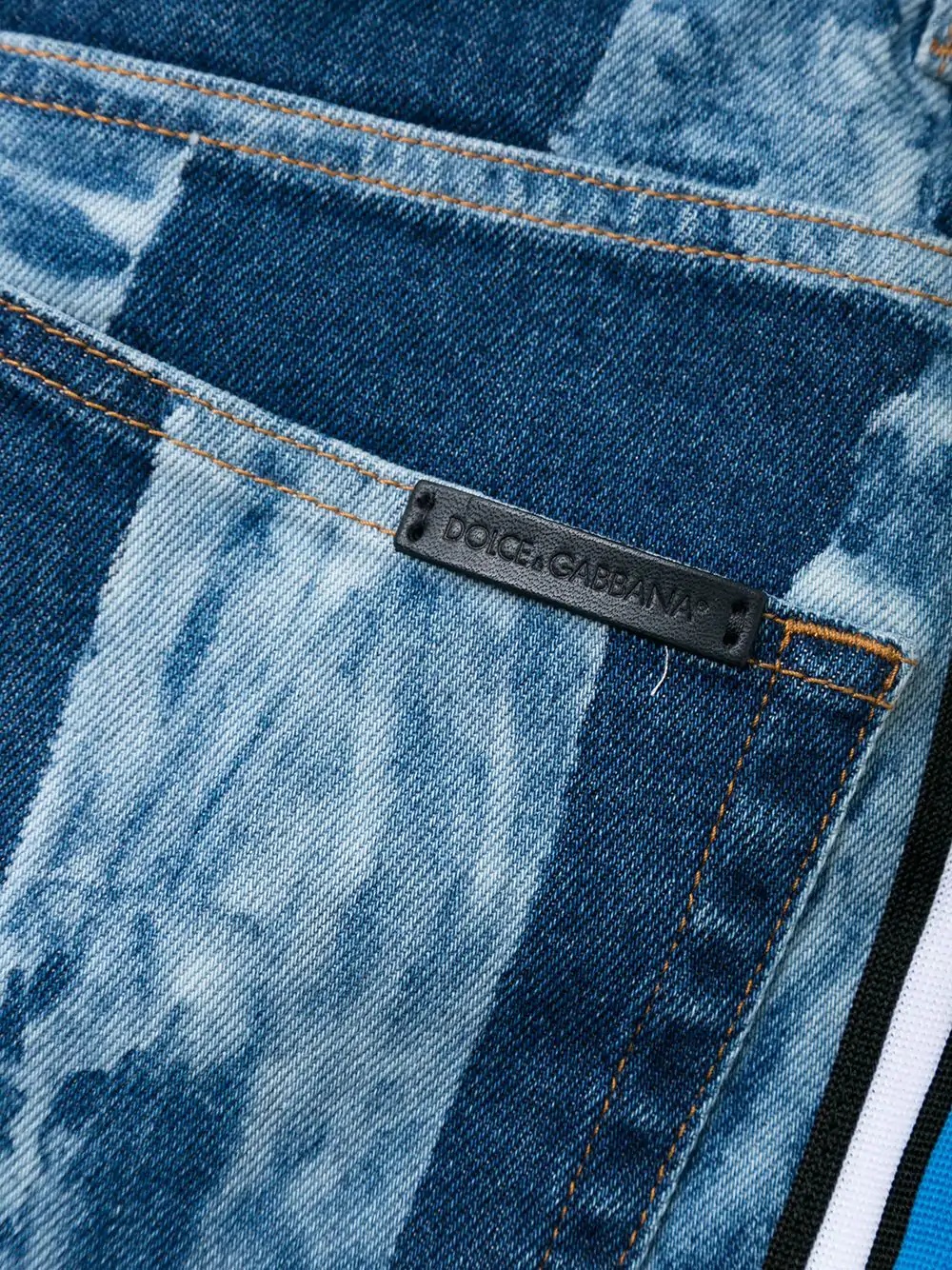 striped washed effect jeans - 7