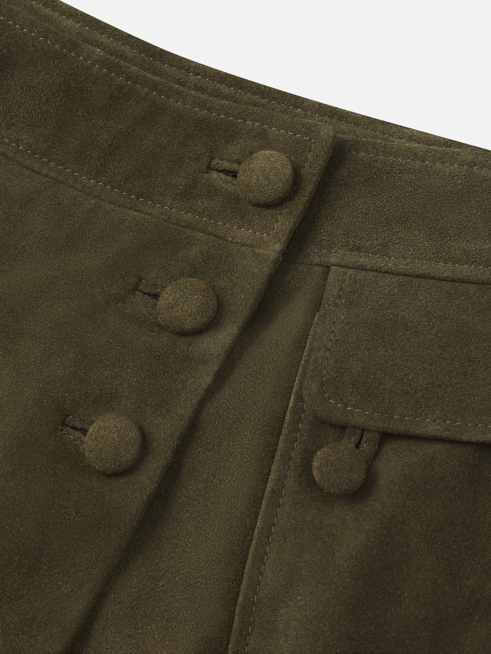 The Suede Cargo Mini Skirt in Cypress - 7