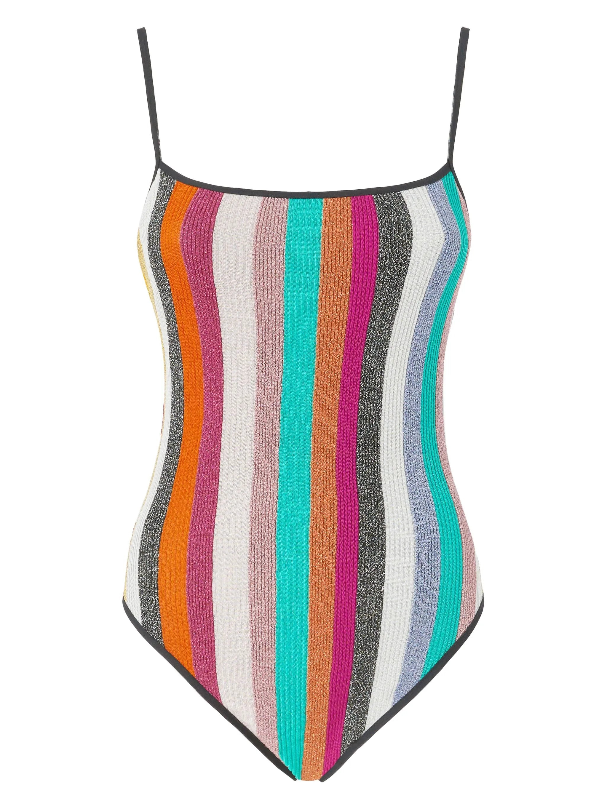 striped swimsuit - 1