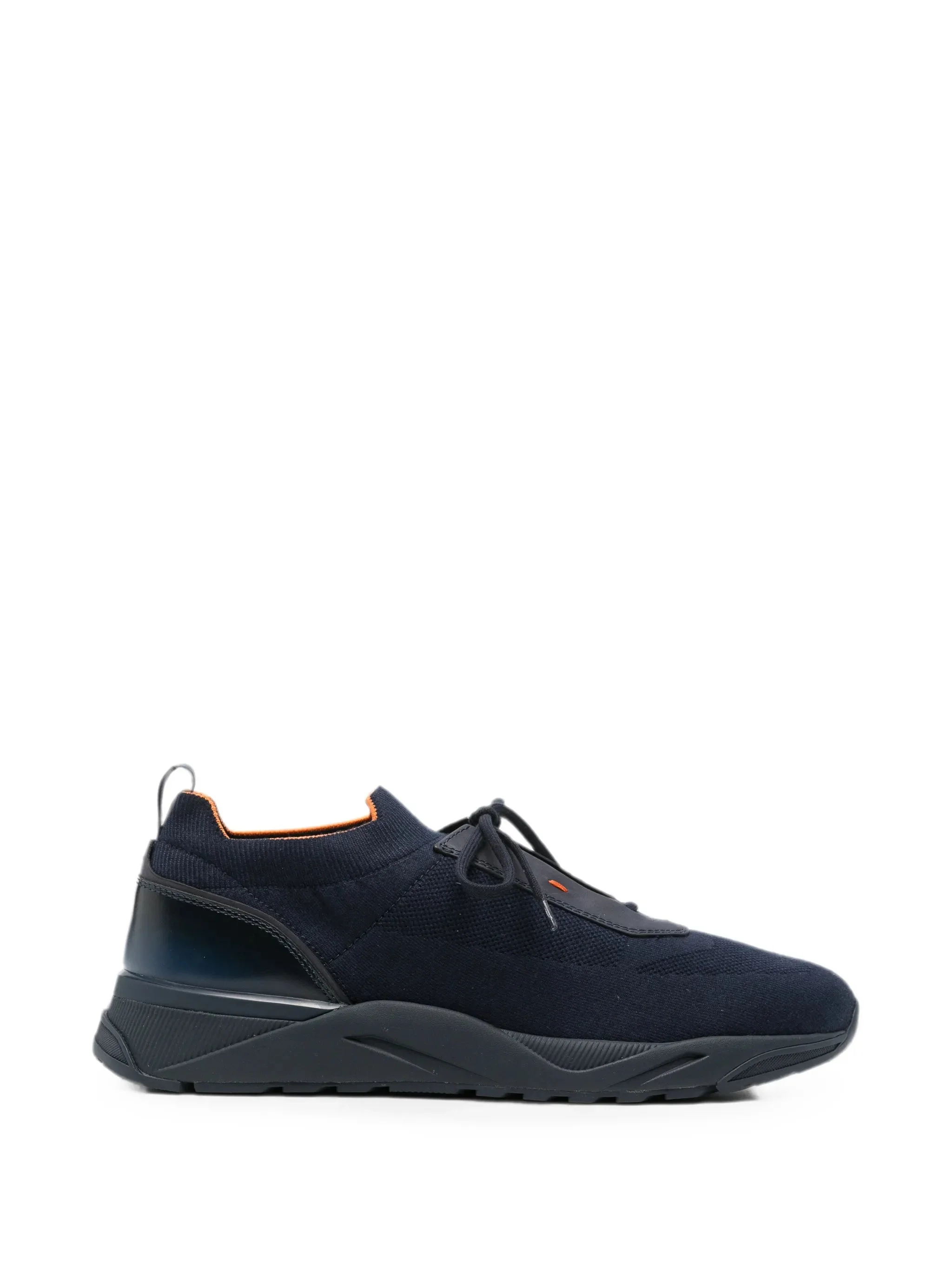 Santoni Flin Knit Leather-trim Sneakers - 1