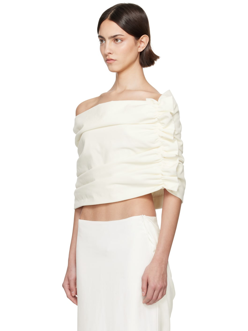 SSENSE Exclusive Bridal Capsule Velvet Shawl Top - 4