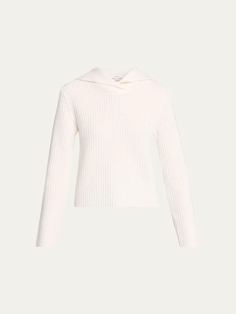 Ribbed Wool-Cashmere Sailor Sweater - 1