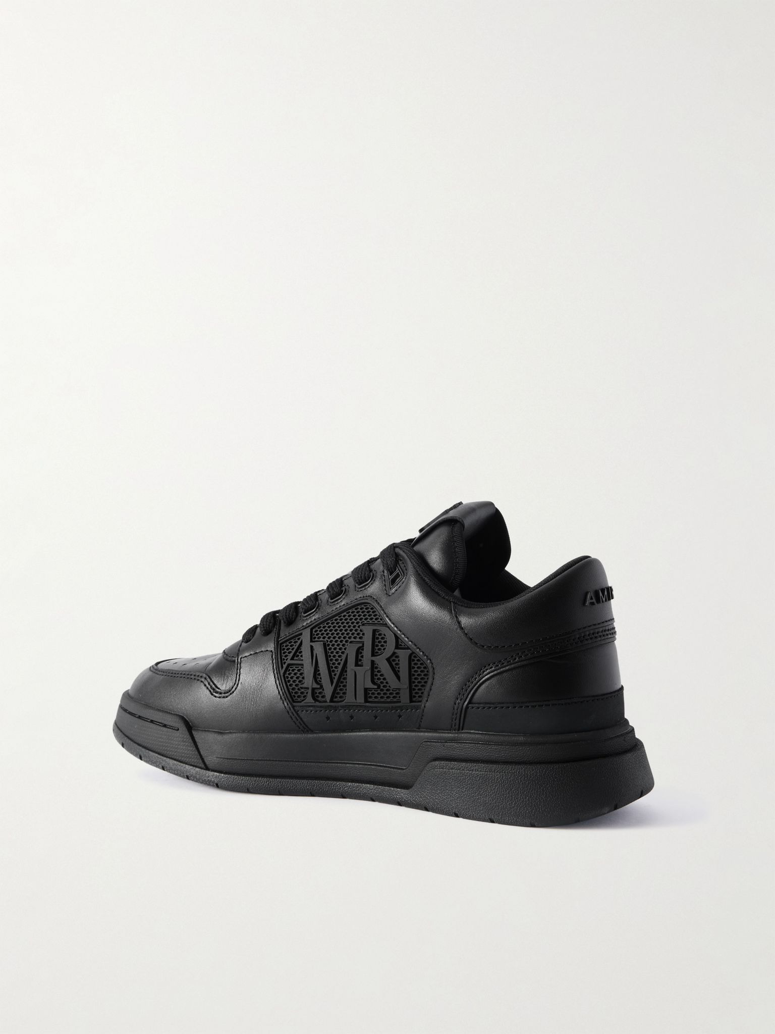 Classic Low Logo-Appliquéd Rubber-Trimmed Leather Sneakers Black - 4